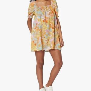 Show Me Your MuMu Floral Mini Dress - Orange, Pink, Blue